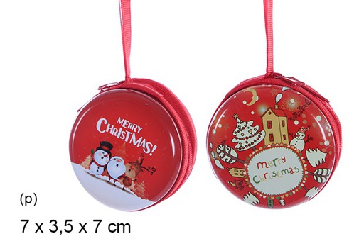 [109426] Bolsa de metal decorada de Natal 7x3,5 cm