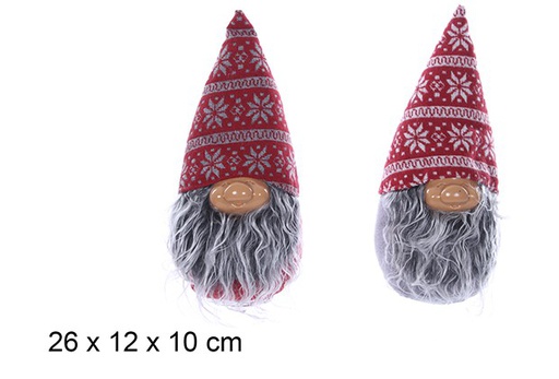 [109443] Figurine de Noël gnome avec longue barbe 26x12 cm