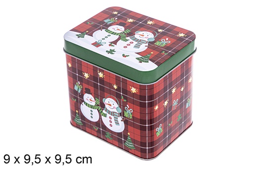 [109475] Caixa quadrada de Natal em metal cores sortidas 9 cm