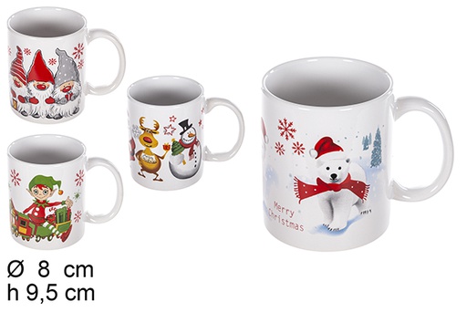 [109523] Mug de Noël en céramique modèles assortis 8 cm