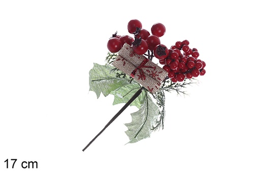 [109561] Bouquet PVC de fruits rouges et grenade 17 cm