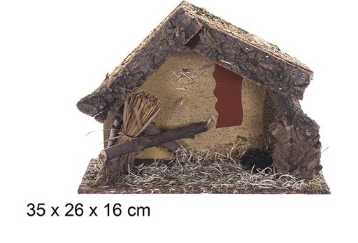 [109649] Empty Christmas cabin 35x26 cm