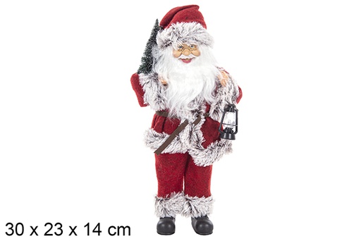 [109742] Papa Noel vestido marfil con música 30x23x14 cm 