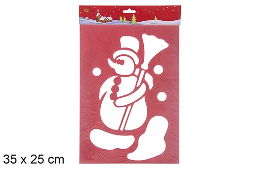 [109776] Snowman window stencil 35x25 cm