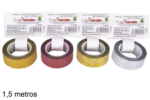 [109834] Silver/gold/red adhesive tape assorted in display