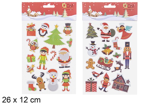[109841] Christmas decoration padded sticker assortment 26x12 cm