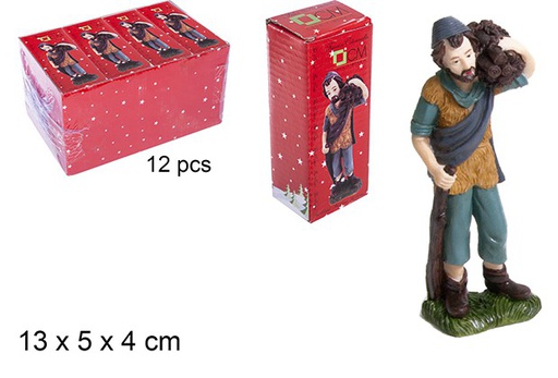 [109854] Woodcutter resin shepherd 14 cm  