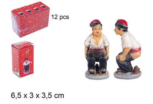 [109894] Pastor de resina fazendo coc 6 cm