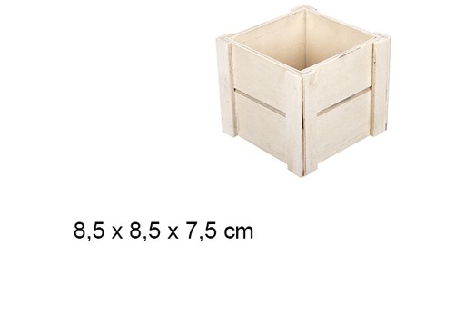 [108302] Caja madera cuadrada natural 8,5 cm