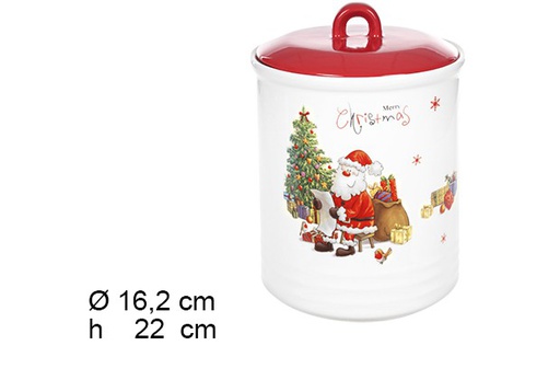 [109345] Christmas ceramic jar 16.5x22 cm