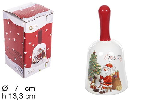 [109352] Campana cerámica Navidad decorada Papa Noel 7 cm