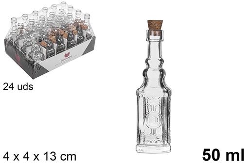 [107823] Botella cristal mini cuadrada 50 ml