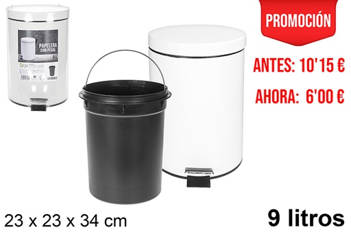 [108648] Lixeira com pedal branca 9 l.