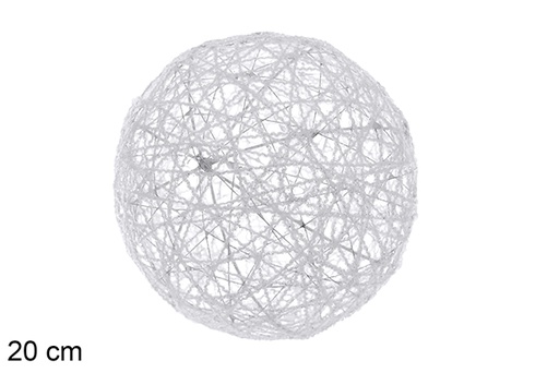 [109946] Boule de Noël tressée brillante blanche 20 cm