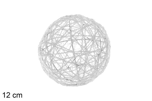 [109948] Boule de Noël tressée brillante blanche 12 cm