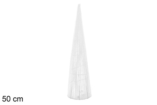 [109955] Figura cono natalizio bianco lucido 50 cm