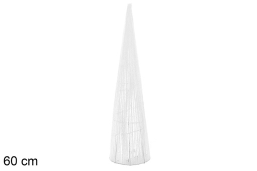 [109956] Figura cono Navidad blanco brillo 60 cm