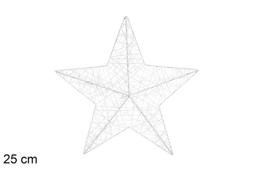 [109958] Bright white braided star figure 25 cm