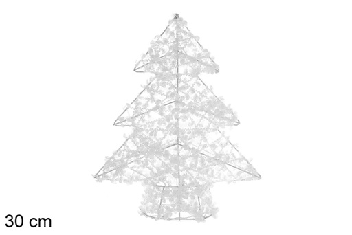 [109967] Figura albero intrecciato bianco lucido 30 cm