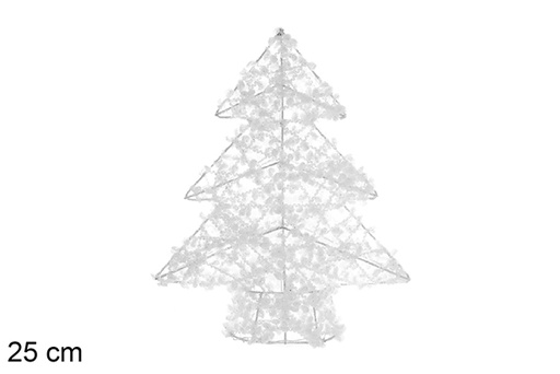 [109968] Figura árbol trenzado blanco brillo 25 cm