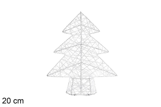 [109970] Figura albero intrecciato bianco lucido 20 cm