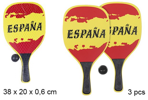 [108622] Set racchette da spiaggia rettangolare decorato España