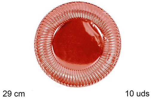 [109574] 10 piatto di carta di natale rosso 29cm  