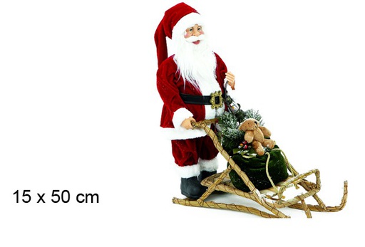 [046530] Père Noël avec traîneau et sac 15x50 cm
