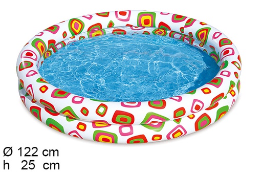 [204471] Piscina hinchable 2 anillos decorada 122 cm