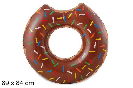 [204405] Flotador hinchable donut chocolate 96x89cm