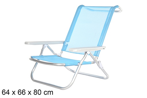 [108430] Silla playa aluminio Fibreline azul