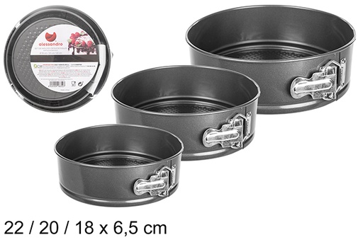 [108352] Pack 3 moules ronds antiadhésifs détachables 18/20/22 cm