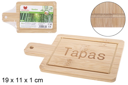 [108385] Tabla bambú con mango para Tapa 19x11 cm