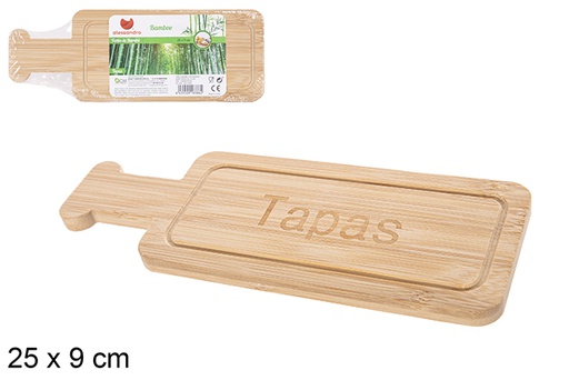 [108386] Tábua de bambu com alça para tapas 29x19 cm