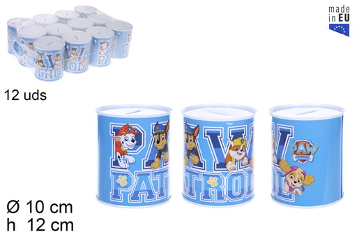 [108679] Cofrinho de metal Paw Patrol Boy 10x12 cm