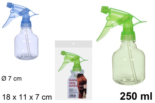 [108390] Plastic bottle with sprayer assorted colors 250 ml