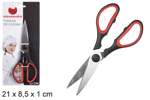 [108393] Tijeras cocina mango colores 21 cm
