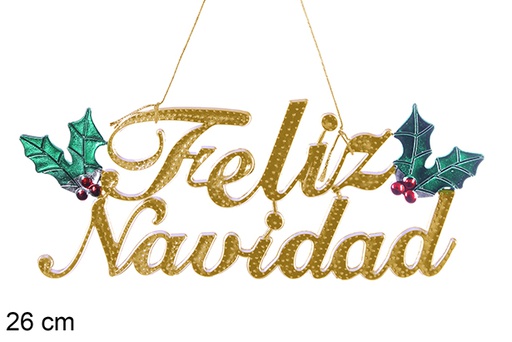 [110198] Segno di Feliz Navidad oro 26 cm 