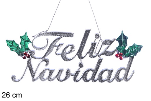 [110199] Signe de Feliz Navidad argent 26 cm 