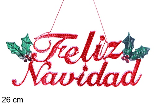 [110200] Signe de Feliz Navidad rouge 26 cm 