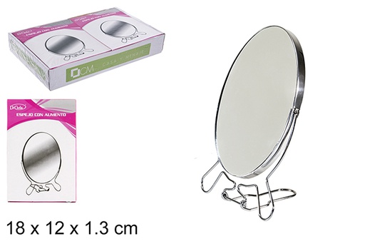 [108011] Espelho oval duplo com ampliação 18 cm