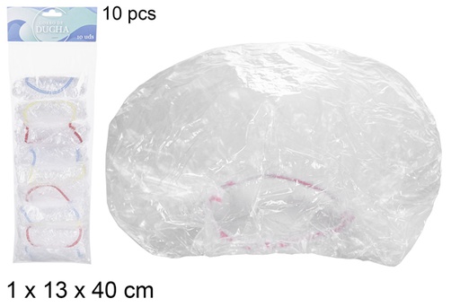 [108327] Pack 10 bonnets de douche colorés