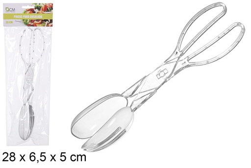 [108332] Transparent plastic salad tongs 28 cm