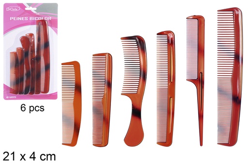 [108354] Pack 6 peines bicolor