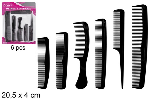 [108355] Pack 6 black combs