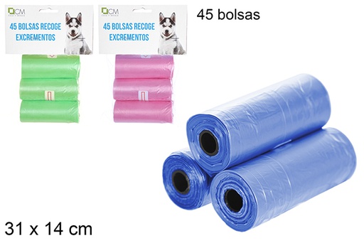 [108030] Dog waste bags assorted colors 45 units