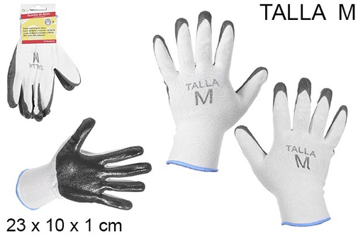 [109002] Guantes de nylon recubierto nitrilo talla M