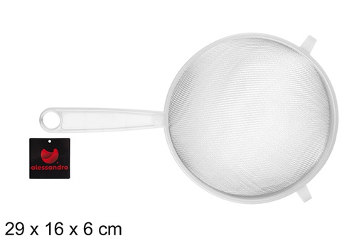 [108338] White plastic strainer 16 cm