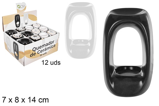 [108671] Quemador ceramica blanco/negro surtido cuadrado 14cm