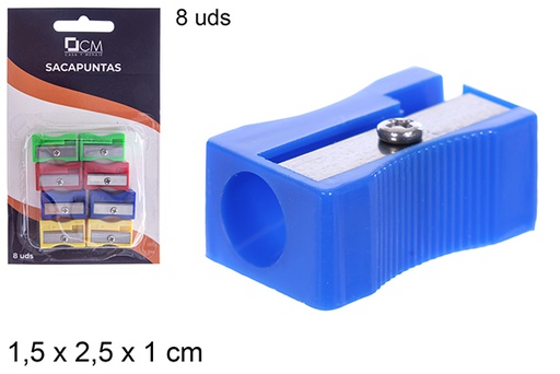 [108987] Blister plastic pencil sharpener assorted color
